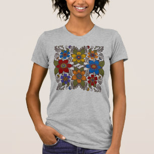 Retro Floral Folkloredesign T-Shirt