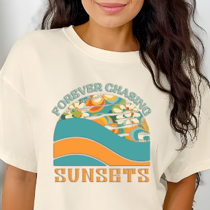 Retro Floral Forever Jagen Sunsets T-Shirt