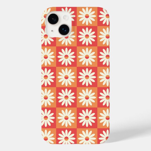 Retro-Floral-Fusion Case-Mate iPhone 14 Plus Hülle (Rückseite)
