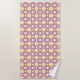 Retro floral geometric patterned strandtuch