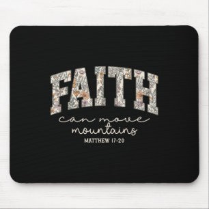 Retro Floral Glaube kann Berge versetzen Religiös Mousepad