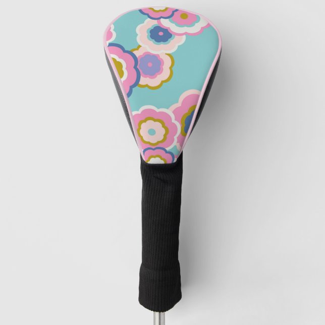 Retro Floral Golf Head Cover Headcover (Vorderseite)