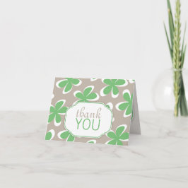 Retro Floral Green & Khaki Merci Cartes
