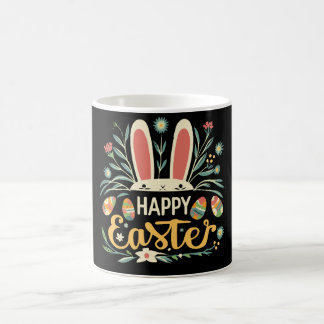 Retro Floral Happy Easter Bunny Boho Spring Kaffeetasse