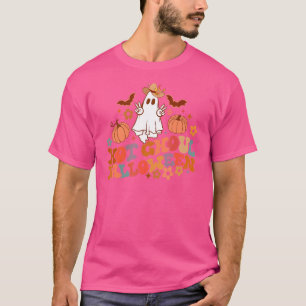 Retro Floral Hot Ghoul Halloween Ghost Pumpkin Spo T-Shirt