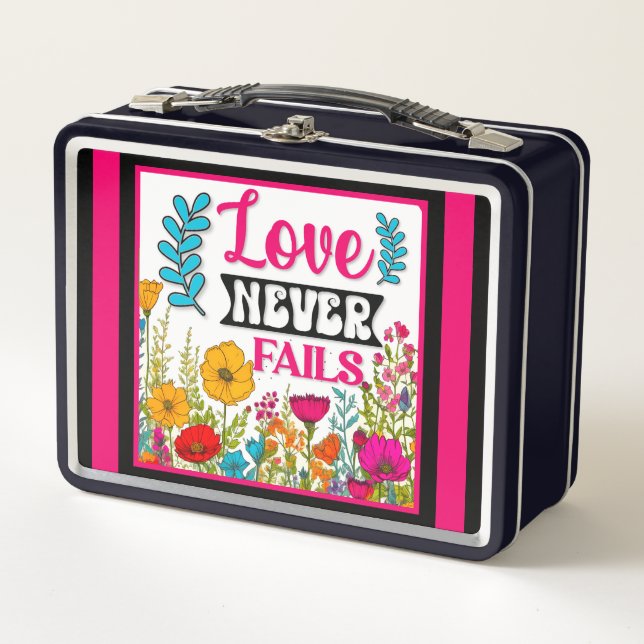 Retro floral Inspiration Metall Brotdose (Vorderseite)