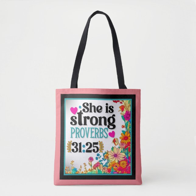 Retro floral Inspiration Tasche (Vorderseite)