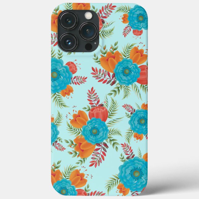 Retro Floral iPhone 13 Pro Max Fall Case-Mate iPhone Hülle (Rückseite)