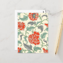 Retro floral japanischer Stil Red Ivory Green