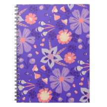 Retro Floral Journal | Carnet rose violet Dreamy