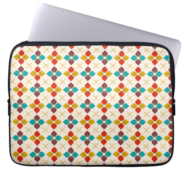 Retro Floral Laptopschutzhülle (Vorderseite)