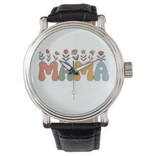 Retro Floral "MAMA" Perfect for Mother's Day Armbanduhr