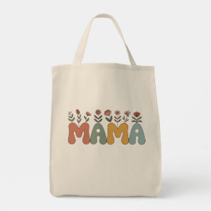 Retro Floral "MAMA" Perfect for Mother's Day Tragetasche