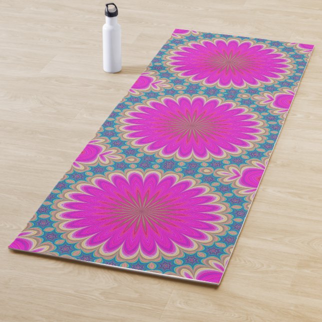 Retro Floral Mandala Psychedelic Blume Power Yogamatte (Beispiel)