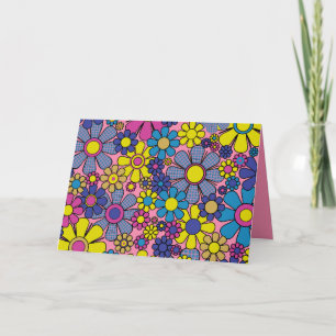 Retro Floral Maximalist 60er 70er Blank Innenminis Karte