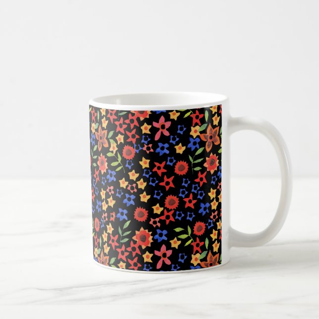 Retro Floral Miniprint kundenspezifischer Kaffee T Kaffeetasse (Rechts)