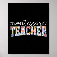 Retro Floral Montessori-Lehrerin Dozentin Erzieher