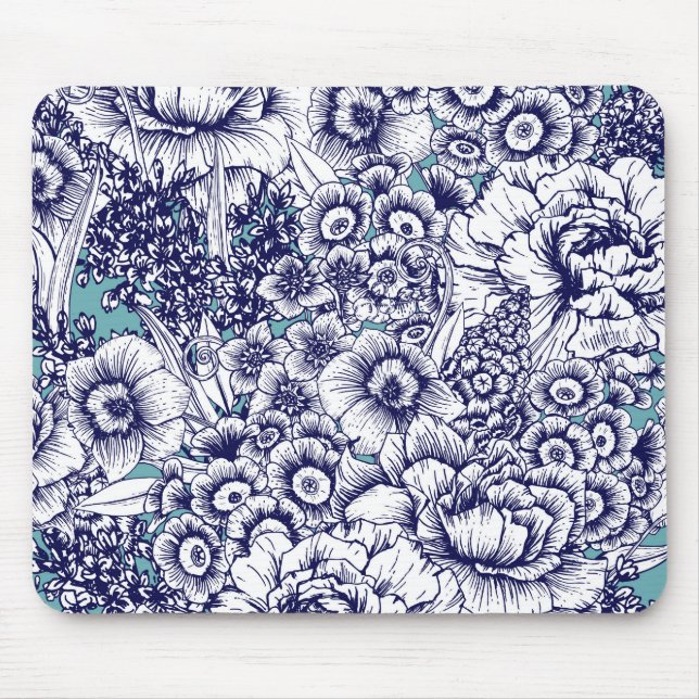 Retro Floral Mouse Pad Mousepad (Vorne)