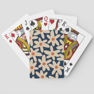 Retro Floral Muster Daisy Time Scandi Blume Spielkarten