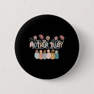 Retro Floral Mutter Ba Button