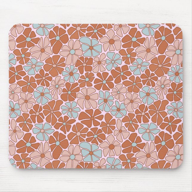 Retro Floral Nahtloses Muster Mousepad (Vorne)