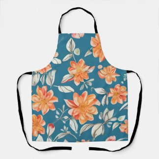 Retro Floral Nahtloses Muster Schürze