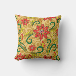 Retro Floral Nahtloses Patternkopfkissen Kissen