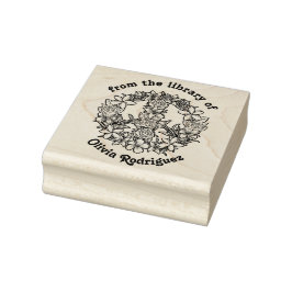 Retro Floral Peace Sign From The Library Gummistempel