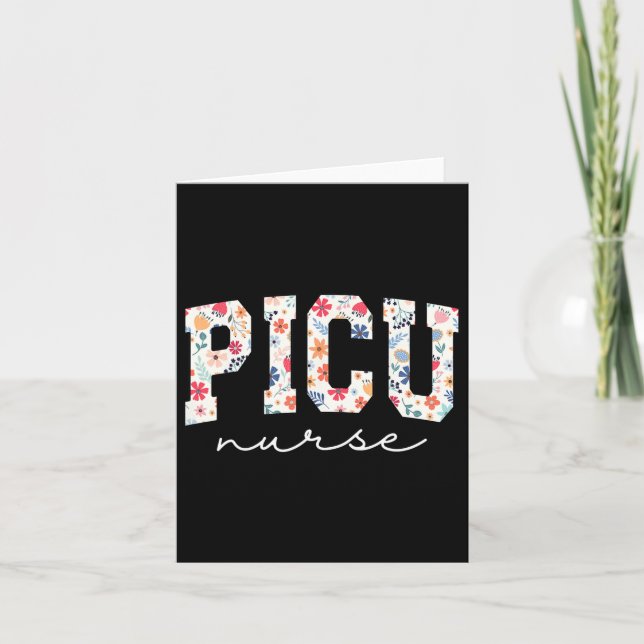 Retro Floral Picu Krankenpflege Blume Pädiatrische Karte (Vorderseite)