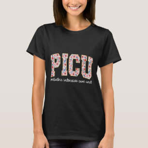 Retro Floral Picu Krankenpflege Blume Pädiatrische T-Shirt
