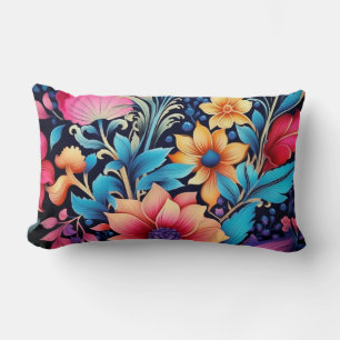 Retro Floral Rhapsody Lendenkissen