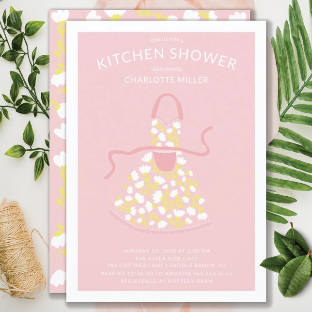 Retro Floral Schürze Bridal Kitchen Dusche Einladung (Von Creator hochgeladen)