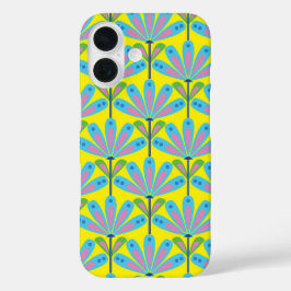 Retro Floral Series Halbtropfen iPhone 16 Hülle