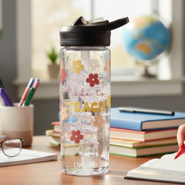 Retro Floral Teacher Trinkflasche (Von Creator hochgeladen)