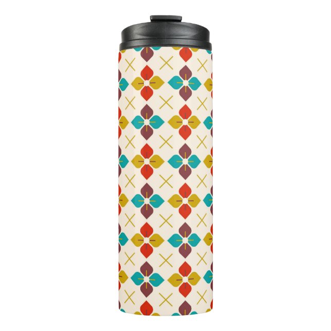 Retro Floral Thermosbecher (Vorderseite)