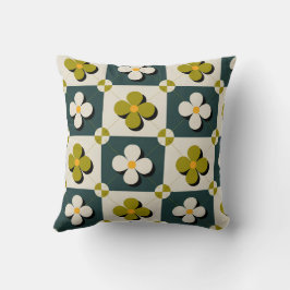 Retro Floral Tiles Kissen