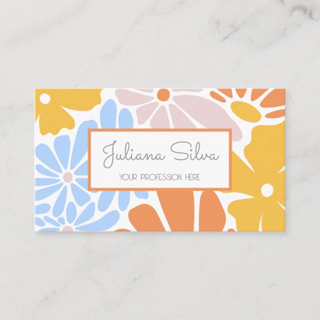 Retro Floral Visitenkarte (Vorderseite)