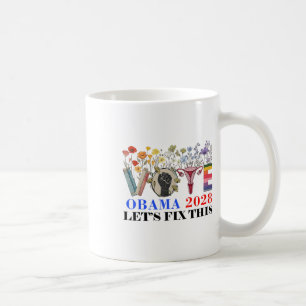Retro Floral Vote Obama 2028 Lasse Korrektur diese Kaffeetasse
