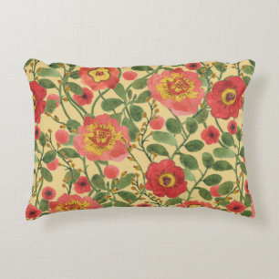 Retro Floral Wasserfarbe: Zeitlose Eleganz Dekokissen