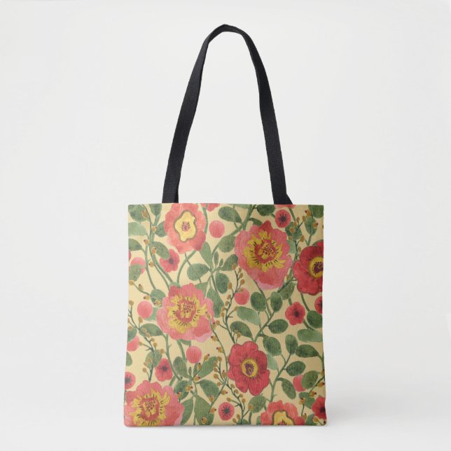 Retro Floral Wasserfarbe: Zeitlose Eleganz Tasche (Vorderseite)