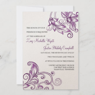 Retro Floral Wedding Einladungen
