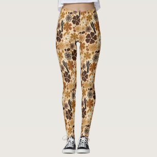 Retro-Florales Grafikdesign der 1970er Jahre Leggings