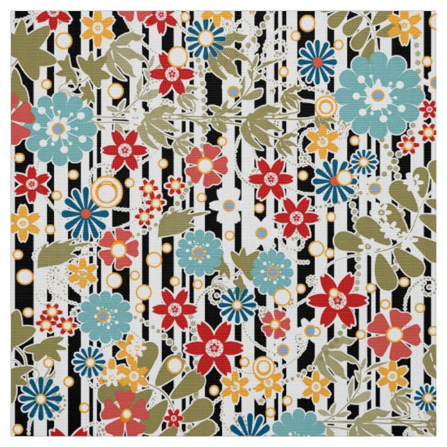 Retro, florales Retro Stoff (Muster)