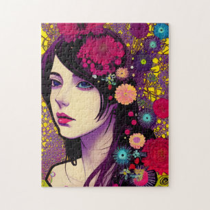 Retro-FloralPunk-Mädchen  