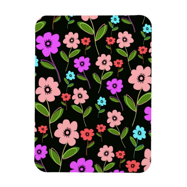 Retro Florals Magnet (Vertikal)