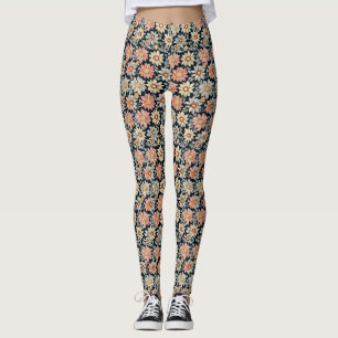 Retro Flore Vintage marguerite Imprimer Leggings