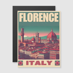 Retro Florence, Firenze italy Reisegeschenke Magnetkarte