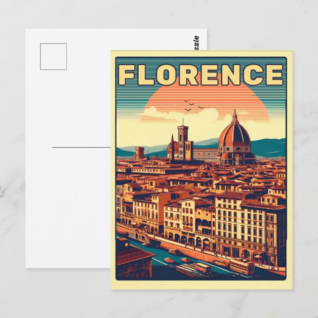 Retro Florence, Firenze italy Reisegeschenke Postkarte (Vorne/Hinten)