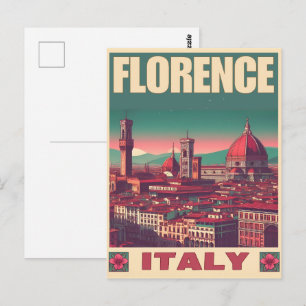 Retro Florenz, Florenz Italien Reise Geschenke Postkarte