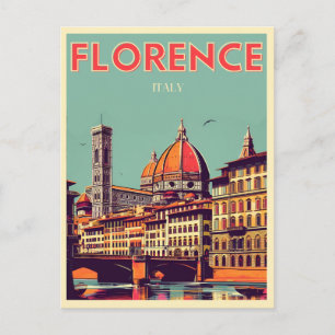 Retro Florenz, Florenz Italien Reise Geschenke Postkarte